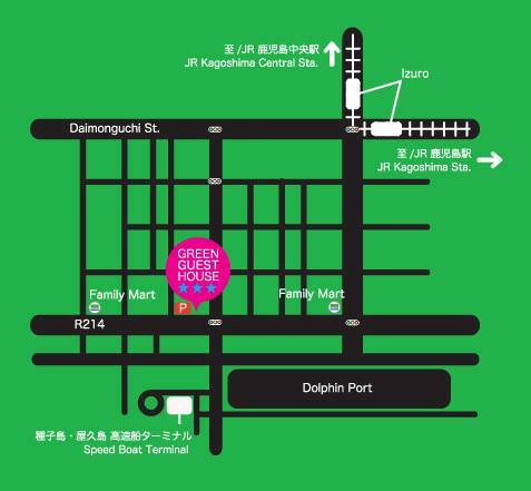 KAGOSHIMA GREEN GUEST HOUSE MAP